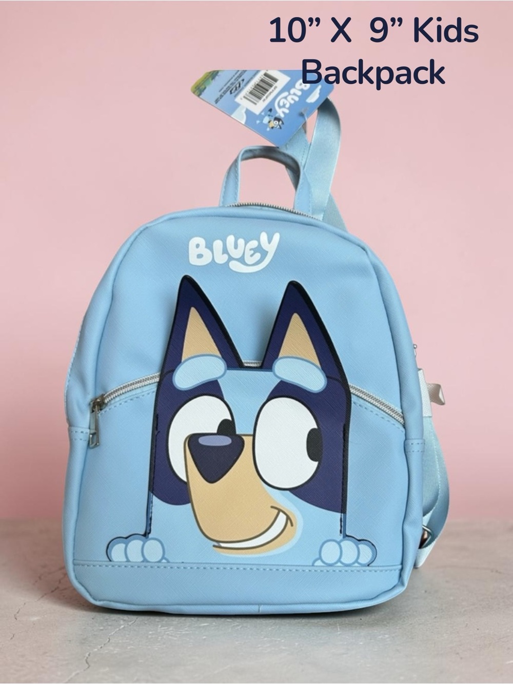 Bluey Light Blue Leather KIDS Backpack 10” X 9” New with Tags